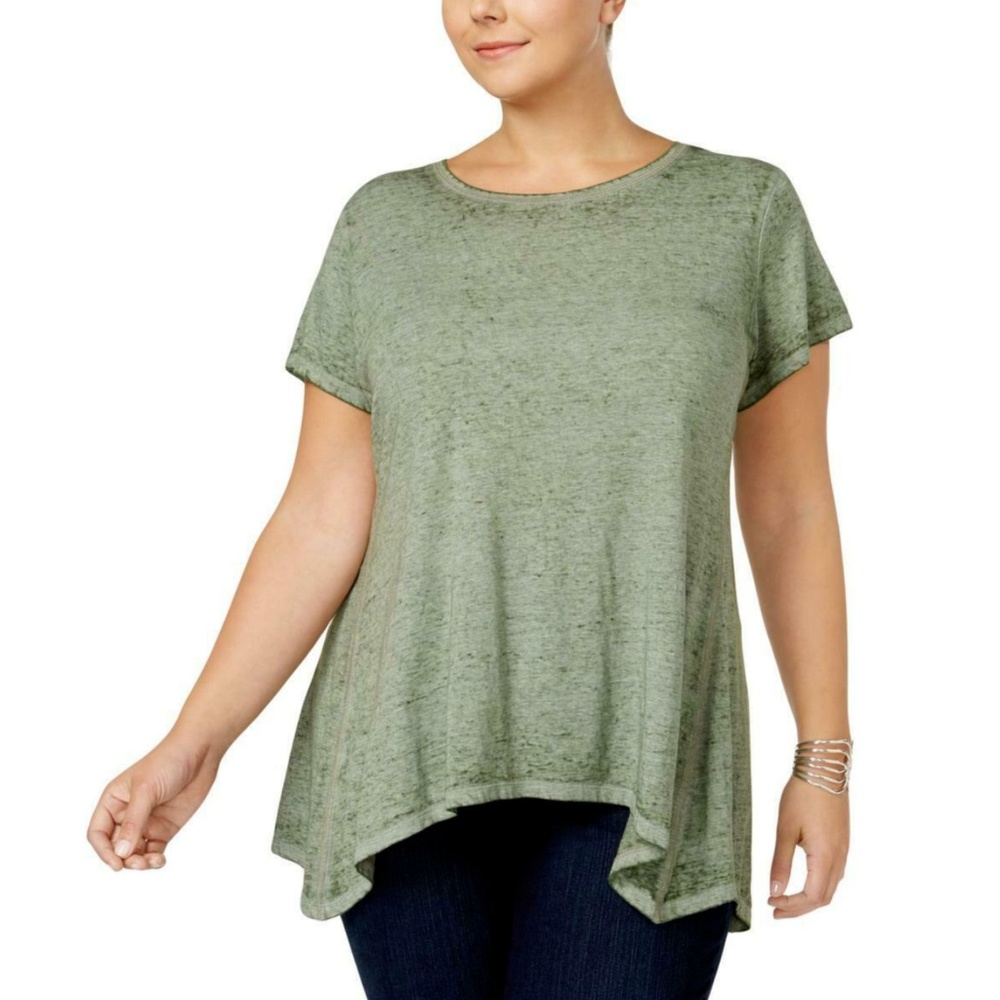 Style & Co. Womens Burnout T-Shirt Top  Sz 0X